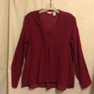J.Jill red silky blouse so med